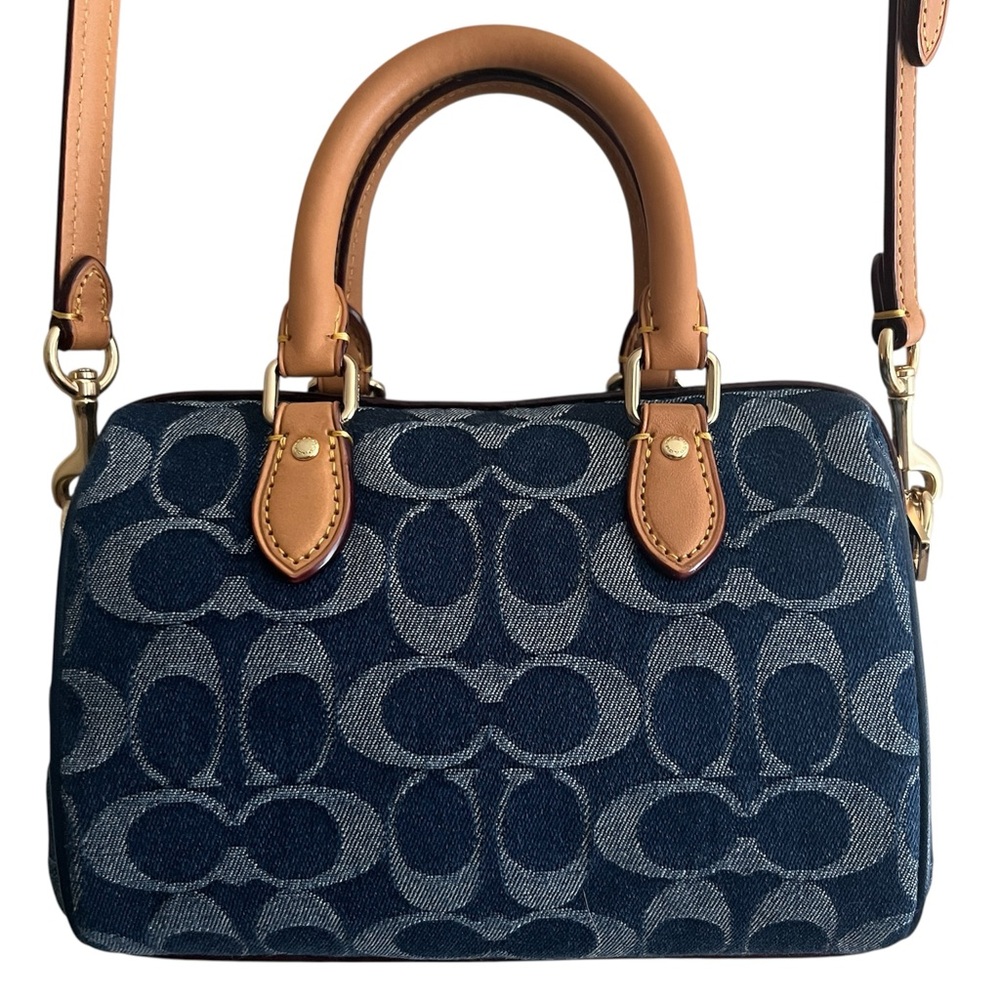 Coach Mini Rowan in Dark Denim with Cherry Charm - Picture 4 of 14